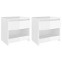 Mesitas de noche 2 uds contrachapada blanco brillo 40x30x30 cm de vidaXL, Mesitas de noche - Ref: Foro24-803456, Precio: 54,1...