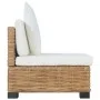 Sofá sin reposabrazos con cojines ratán natural de vidaXL, Sofás modulares de exterior - Ref: Foro24-286280, Precio: 194,27 €...
