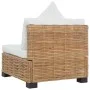Sofá sin reposabrazos con cojines ratán natural de vidaXL, Sofás modulares de exterior - Ref: Foro24-286280, Precio: 194,27 €...