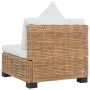 Sofá sin reposabrazos con cojines ratán natural de vidaXL, Sofás modulares de exterior - Ref: Foro24-286280, Precio: 200,56 €...