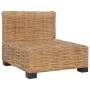 Sofá sin reposabrazos con cojines ratán natural de vidaXL, Sofás modulares de exterior - Ref: Foro24-286280, Precio: 194,27 €...
