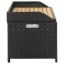 Banco de almacenamiento de jardín ratán sintético negro 120 cm de vidaXL, Bancos de jardín - Ref: Foro24-46480, Precio: 223,2...