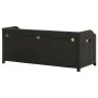 Banco de almacenamiento de jardín ratán sintético negro 120 cm de vidaXL, Bancos de jardín - Ref: Foro24-46480, Precio: 223,2...