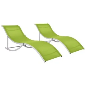 Tumbonas plegables 2 unidades textilene verde de vidaXL, Tumbonas - Ref: Foro24-47787, Precio: 245,82 €, Descuento: %
