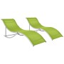Tumbonas plegables 2 unidades textilene verde de vidaXL, Tumbonas - Ref: Foro24-47787, Precio: 248,34 €, Descuento: %