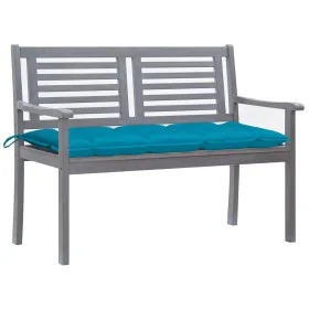 Banco de jardín 2 plazas madera eucalipto gris y cojín 120 cm de , Bancos de jardín - Ref: Foro24-3061042, Precio: 189,17 €, ...