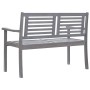 Banco de jardín 2 plazas madera eucalipto gris y cojín 120 cm de , Bancos de jardín - Ref: Foro24-3061042, Precio: 189,17 €, ...