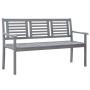 Banco de jardín 3 plazas madera eucalipto gris y cojín 150 cm de , Bancos de jardín - Ref: Foro24-3061056, Precio: 231,61 €, ...