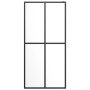 Mampara ducha con estante vidrio ESG y aluminio negro 90x195 cm de , Paredes y mamparas de ducha - Ref: Foro24-3185458, Preci...