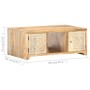 Mesa de centro de madera maciza de mango 90x50x35 cm en Mesas de centro | Comprar online en Foru.es