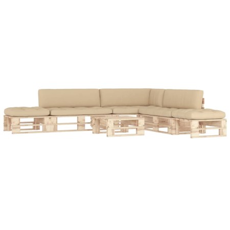 Muebles de palets 6 pzas y cojines madera pino impregnada de , Conjuntos de jardín - Ref: Foro24-3066892, Precio: 521,85 €, D...