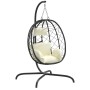 Silla colgante huevo acero ratán sintético cojín blanco crema de , Balancines de jardín - Ref: Foro24-360046, Precio: 204,64 ...