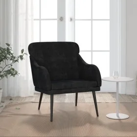 Sillón de terciopelo negro 63x76x80 cm de , Sillones - Ref: Foro24-351440, Precio: 98,20 €, Descuento: %