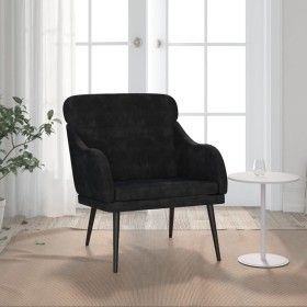 Sillón de terciopelo negro 63x76x80 cm de , Sillones - Ref: Foro24-351440, Precio: 93,38 €, Descuento: %
