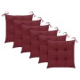 Sillas de jardín 6 uds madera teca con cojines rojo tinto de , Sillas de jardín - Ref: Foro24-3062565, Precio: 460,85 €, Desc...