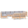 Juego de muebles de jardín 9 pzas y cojines madera maciza pino de , Conjuntos de jardín - Ref: Foro24-3096477, Precio: 710,74...