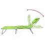 Folding steel sun lounger with apple green head cushion. by , Loungers - Ref: Foro24-41484, Price: 64,92 €, Discount: %