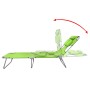 Tumbona plegable de acero y cojín de cabeza acero verde manzana de , Tumbonas - Ref: Foro24-41484, Precio: 59,91 €, Descuento: %