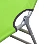 Folding steel sun lounger with apple green head cushion. by , Loungers - Ref: Foro24-41484, Price: 64,92 €, Discount: %