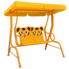 Banco balancín para niños tela amarillo 115x75x110 cm de , Balancines de jardín - Ref: Foro24-48098, Precio: 111,10 €, Descue...