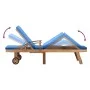 Sun lounger with solid blue teak wood cushion by vidaXL, Loungers - Ref: Foro24-48025, Price: 172,93 €, Discount: %