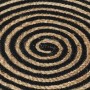 Alfombra de yute tejida a mano diseño espiral negro 90 cm de , Alfombras - Ref: Foro24-133719, Precio: 38,04 €, Descuento: %