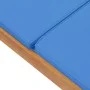 Sun lounger with solid blue teak wood cushion by vidaXL, Loungers - Ref: Foro24-48025, Price: 172,93 €, Discount: %