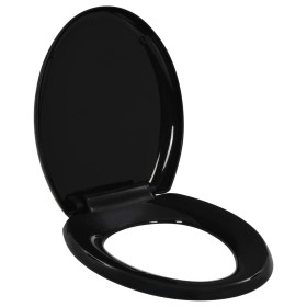Tapa de váter cierre suave y desenganche rápido negra de , Asientos de inodoros y bidés - Ref: Foro24-145016, Precio: 24,82 €...