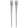 Ground spikes 2 units galvanized steel silver 9x9x90 cm by , Spikes for anchoring in the ground - Ref: Foro24-145416, Price: ...