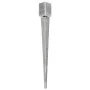 Ground spikes 2 units galvanized steel silver 9x9x90 cm by , Spikes for anchoring in the ground - Ref: Foro24-145416, Price: ...
