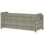 Banco de almacenamiento de jardín ratán sintético gris 120 cm de vidaXL, Bancos de jardín - Ref: Foro24-46481, Precio: 243,40...