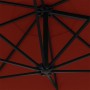 Sombrilla de pared con LEDs y poste de metal 300 cm terracota de , Sombrillas - Ref: Foro24-312527, Precio: 150,17 €, Descuen...