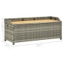 Banco de almacenamiento de jardín ratán sintético gris 120 cm de vidaXL, Bancos de jardín - Ref: Foro24-46481, Precio: 243,40...