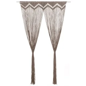 Taupegrauer Vorhang aus Baumwolle Makramee 140x240 cm von , Vorhänge und Gardinen - Ref: Foro24-323980, Preis: 48,61 €, Rabat...