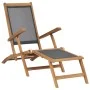 Silla de terraza con reposapiés de madera maciza de teca negra de vidaXL, Tumbonas - Ref: Foro24-47410, Precio: 123,17 €, Des...