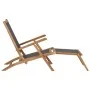 Silla de terraza con reposapiés de madera maciza de teca negra de vidaXL, Tumbonas - Ref: Foro24-47410, Precio: 123,17 €, Des...