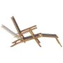 Silla de terraza con reposapiés de madera maciza de teca negra de vidaXL, Tumbonas - Ref: Foro24-47410, Precio: 123,17 €, Des...