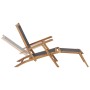Silla de terraza con reposapiés de madera maciza de teca negra de vidaXL, Tumbonas - Ref: Foro24-47410, Precio: 124,18 €, Des...