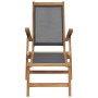 Silla de terraza con reposapiés de madera maciza de teca negra de vidaXL, Tumbonas - Ref: Foro24-47410, Precio: 124,18 €, Des...