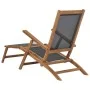 Silla de terraza con reposapiés de madera maciza de teca negra de vidaXL, Tumbonas - Ref: Foro24-47410, Precio: 123,17 €, Des...