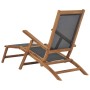Silla de terraza con reposapiés de madera maciza de teca negra de vidaXL, Tumbonas - Ref: Foro24-47410, Precio: 124,18 €, Des...