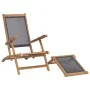 Silla de terraza con reposapiés de madera maciza de teca negra de vidaXL, Tumbonas - Ref: Foro24-47410, Precio: 123,17 €, Des...