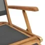 Silla de terraza con reposapiés de madera maciza de teca negra de vidaXL, Tumbonas - Ref: Foro24-47410, Precio: 123,17 €, Des...