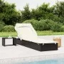 Tumbona con toldo plegable ratán sintético negro 213x63x97cm de , Tumbonas - Ref: Foro24-319638, Precio: 178,26 €, Descuento: %