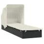 Tumbona con toldo plegable ratán sintético negro 213x63x97cm de , Tumbonas - Ref: Foro24-319638, Precio: 178,26 €, Descuento: %