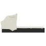 Tumbona con toldo plegable ratán sintético negro 213x63x97cm de , Tumbonas - Ref: Foro24-319638, Precio: 178,26 €, Descuento: %