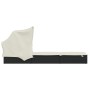 Tumbona con toldo plegable ratán sintético negro 213x63x97cm de , Tumbonas - Ref: Foro24-319638, Precio: 161,55 €, Descuento: %