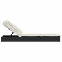 Tumbona con toldo plegable ratán sintético negro 213x63x97cm de , Tumbonas - Ref: Foro24-319638, Precio: 161,55 €, Descuento: %