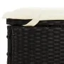 Tumbona con toldo plegable ratán sintético negro 213x63x97cm de , Tumbonas - Ref: Foro24-319638, Precio: 178,26 €, Descuento: %