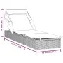 Tumbona con toldo plegable ratán sintético negro 213x63x97cm de , Tumbonas - Ref: Foro24-319638, Precio: 178,26 €, Descuento: %
